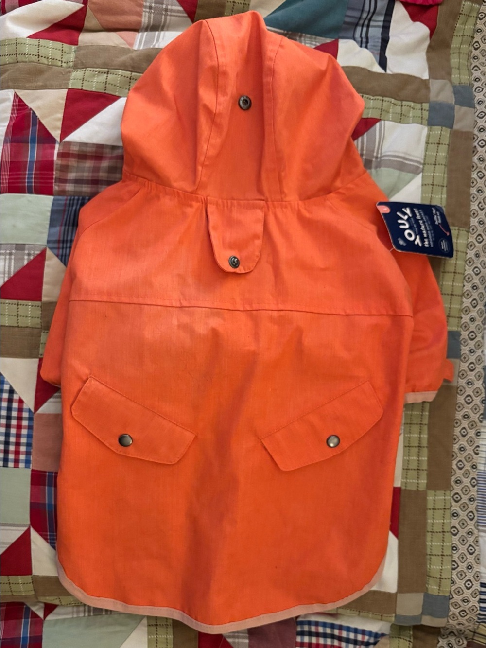New Youly Orange Water Resistant Hooded Dog Rain Jacket Size L